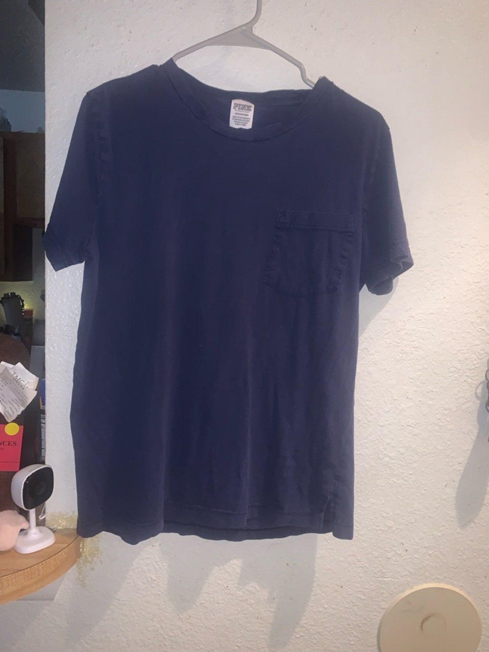 PINK Victoria's Secret Navy Short Sleeve Pocket Tee
